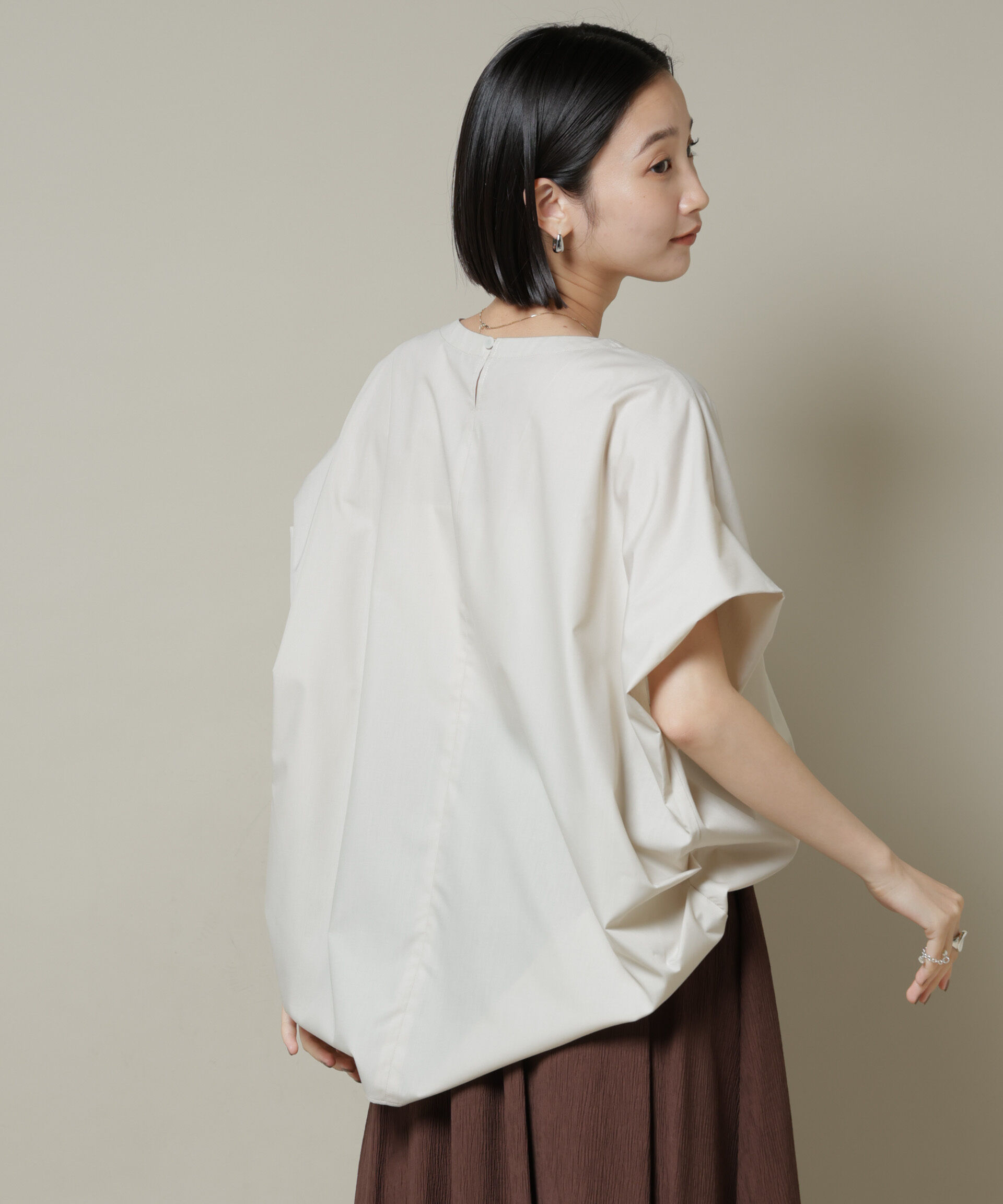 nano･universe「ドルマンワイドスキッパーブラウス」|シャツ・ブラウス|