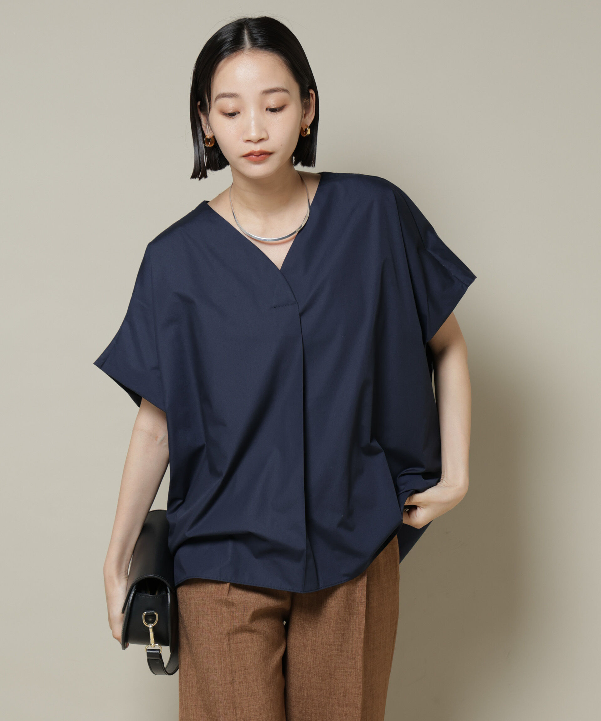 nano･universe「ドルマンワイドスキッパーブラウス」|シャツ・ブラウス|