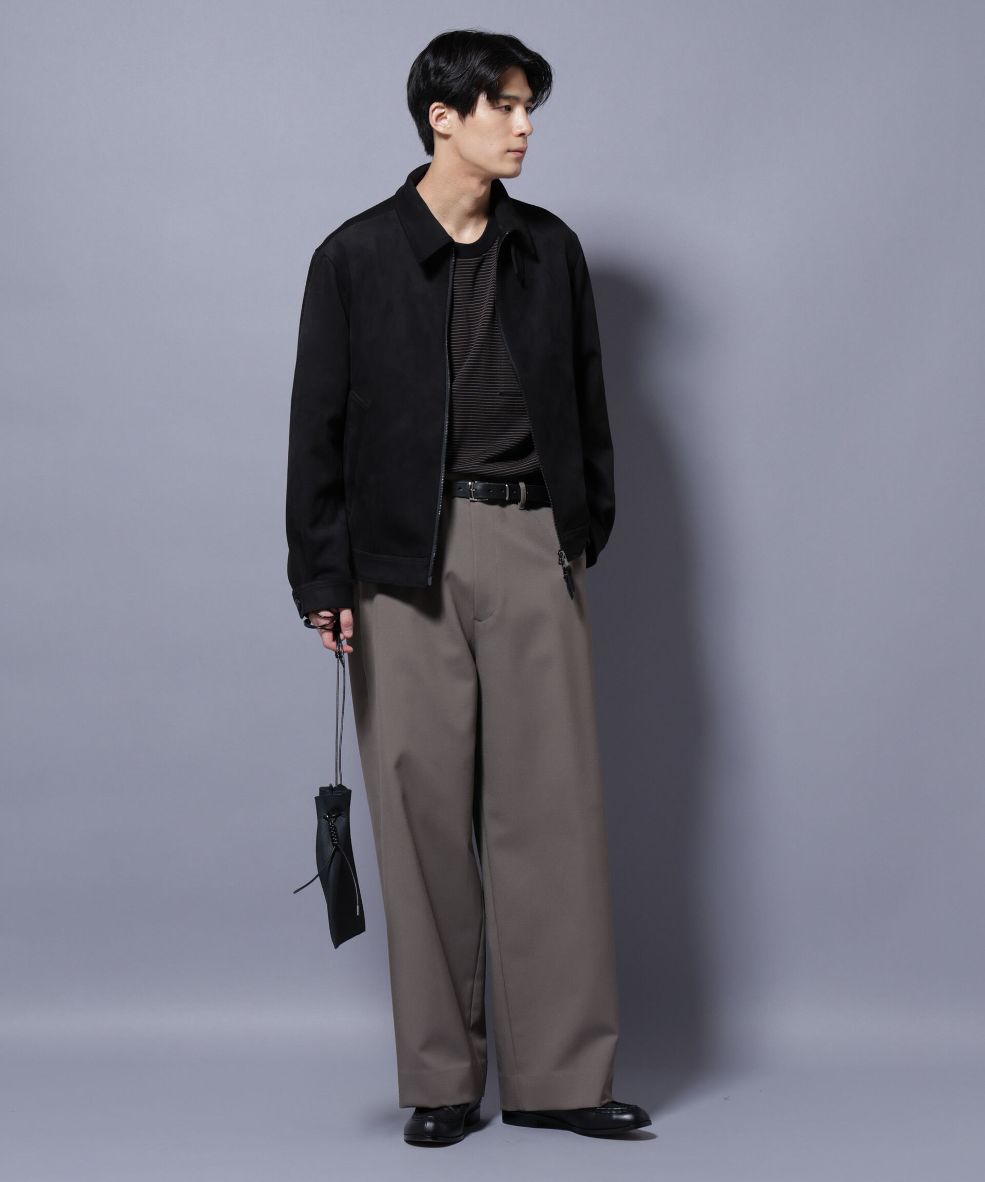 nano･universe「フェイクスエードブルゾン」|ブルゾン・スタジャン|