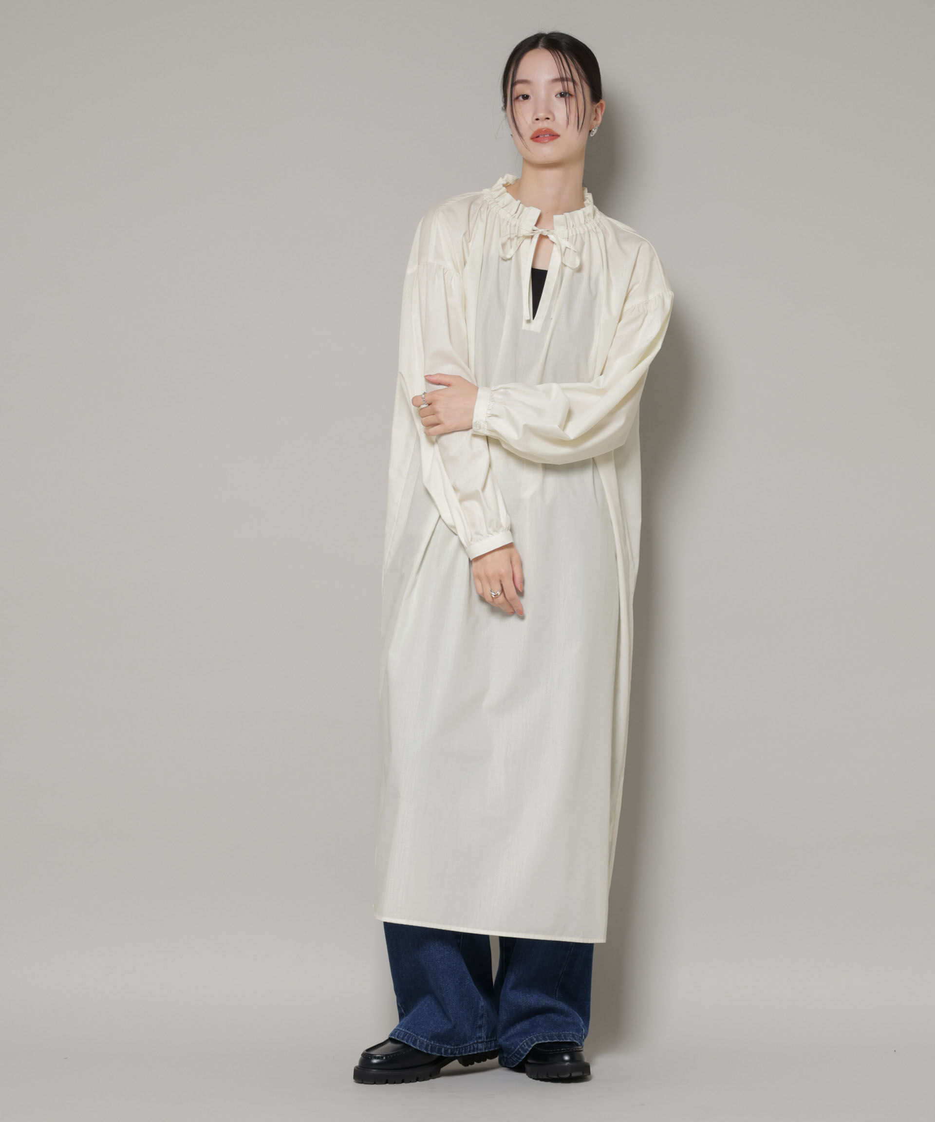 nano･universe「キルティングベスト&times;ギャザーワンピース アンサンブルセット」|ワンピース|