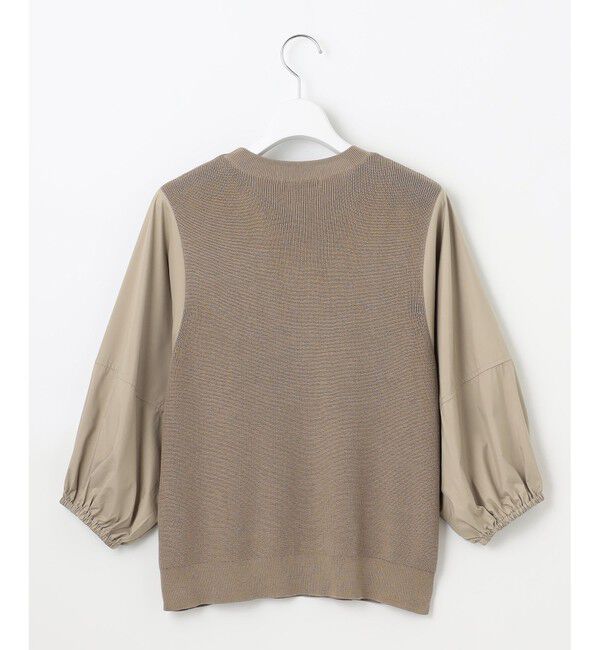 自由区「【カタログ掲載・洗える】ハイツイストコットンアセテート異素材コンビ トップス」|ニット・セーター|