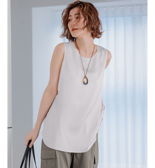 23区「【洗える】サテン タンクトップ」|タンクトップ|ﾗｲﾄｸﾞﾚ