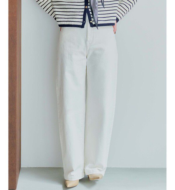 23区「【滝沢眞規子さん着用/VERY掲載/洗える】23区DENIM ストレッチ ワイドパンツ」|デニム|ホワイト系