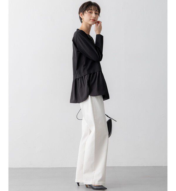 23区「【滝沢眞規子さん着用/VERY掲載/洗える】23区DENIM ストレッチ ワイドパンツ」|デニム|