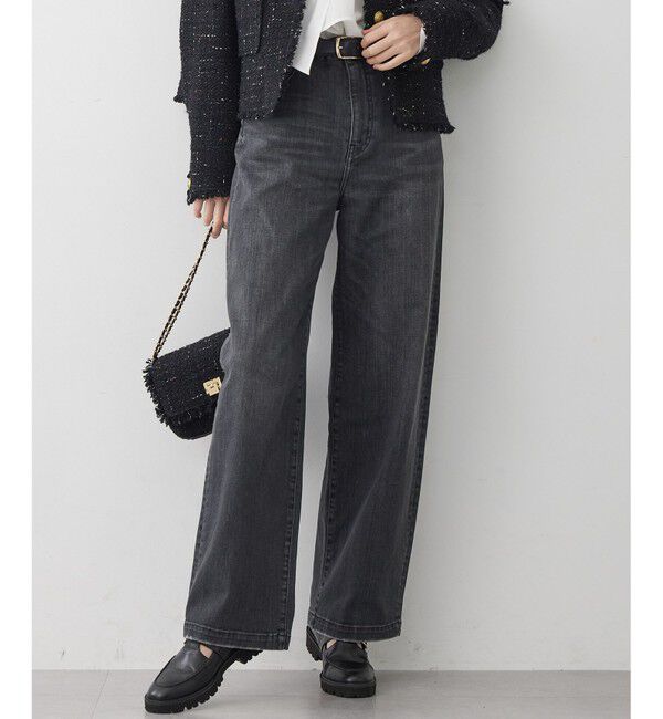 23区「【滝沢眞規子さん着用/VERY掲載/洗える】23区DENIM ストレッチ ワイドパンツ」|デニム|グレー系