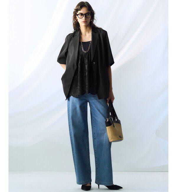 23区「【滝沢眞規子さん着用/VERY掲載/洗える】23区DENIM ストレッチ ワイドパンツ」|デニム|