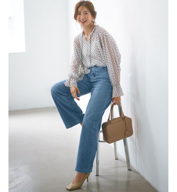 23区「【滝沢眞規子さん着用/VERY掲載/洗える】23区DENIM ストレッチ ワイドパンツ」|デニム|