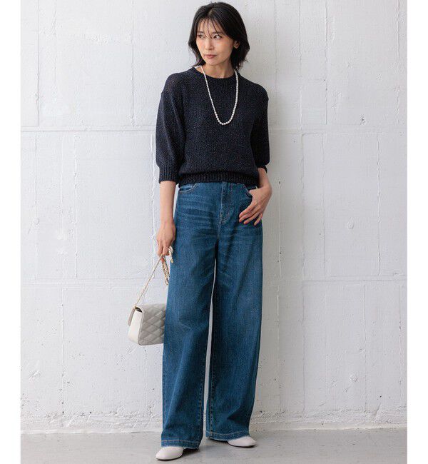 23区「【滝沢眞規子さん着用/VERY掲載/洗える】23区DENIM ストレッチ ワイドパンツ」|デニム|