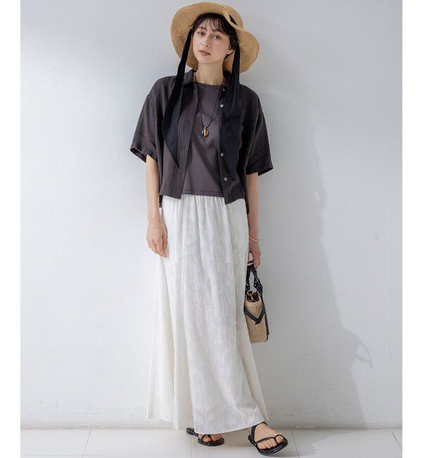 23区「【速乾性/汗じみ防止】半袖 クロップド IT Tシャツ」|Tシャツ・カットソー|