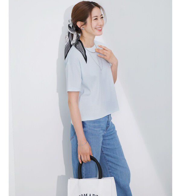 23区「【速乾性/汗じみ防止】半袖 クロップド IT Tシャツ」|Tシャツ・カットソー|