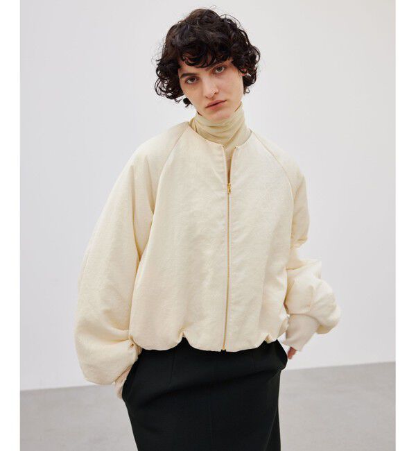 BEIGE,「NIQUET / ノーカラーブルゾン」|ブルゾン・スタジャン|Ecru