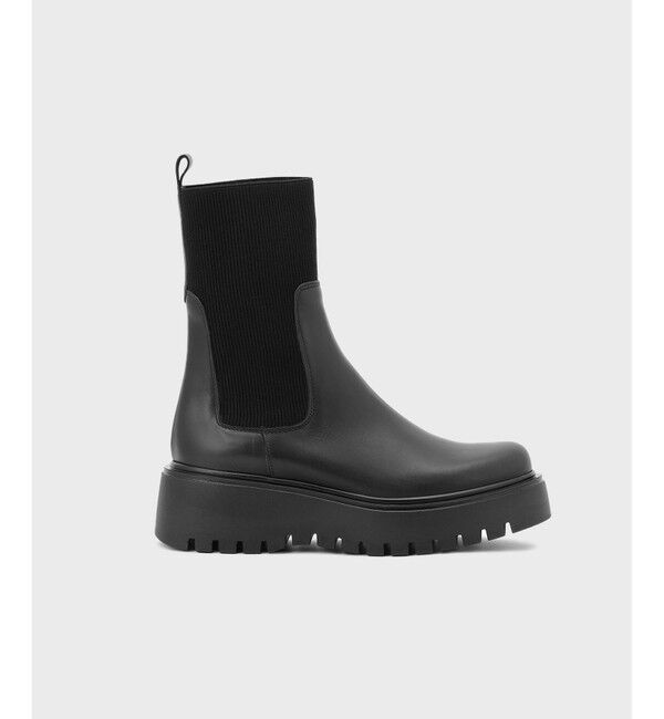 GRACE CONTINENTAL「CORSO ROMA ブラックサイドゴア」|ショートブーツ|ブラック