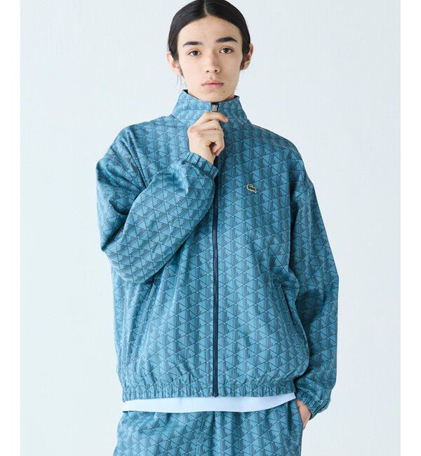 LACOSTE「モノグラムジャカード撥水ナイロンジャケット」|その他|グレイッシュブルー