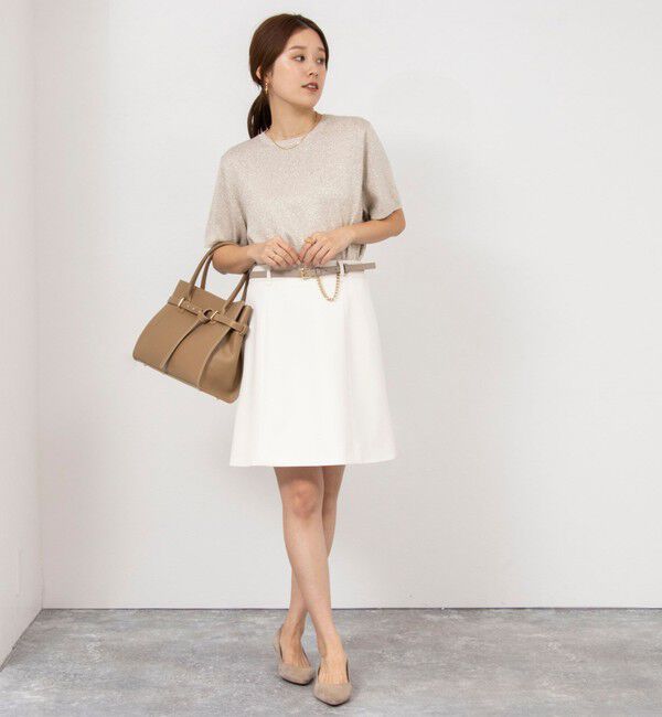 NOLLEY'S「ストレッチカルゼショートスカート」|台形|