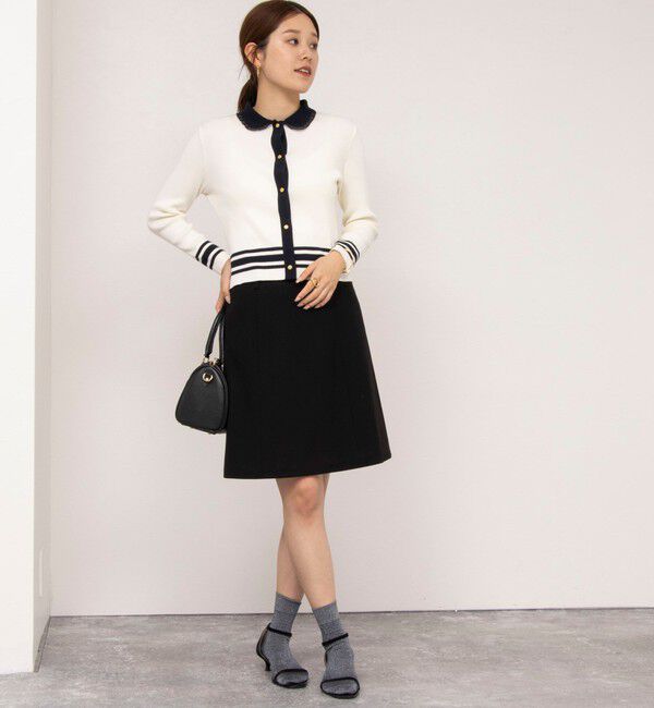NOLLEY'S「ストレッチカルゼショートスカート」|台形|