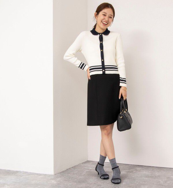 NOLLEY'S「ストレッチカルゼショートスカート」|台形|