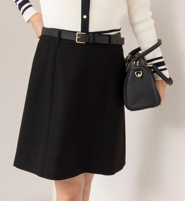 NOLLEY'S「ストレッチカルゼショートスカート」|台形|