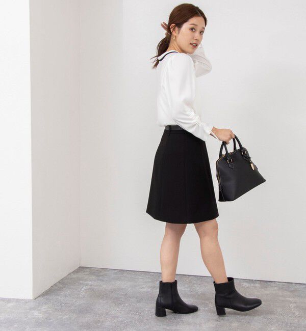 NOLLEY'S「ストレッチカルゼショートスカート」|台形|
