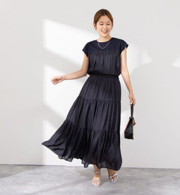 NOLLEY'S「ウォッシャブル割繊ティアードスカート」|スカート|