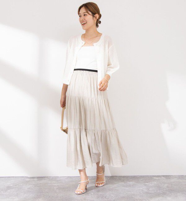 NOLLEY'S「ウォッシャブル割繊ティアードスカート」|スカート|