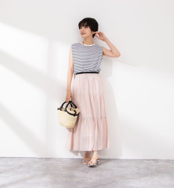 NOLLEY'S「ウォッシャブル割繊ティアードスカート」|スカート|