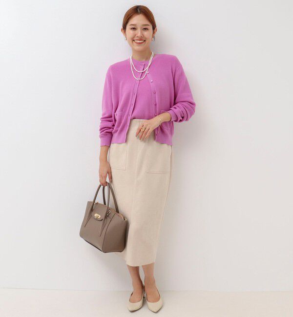 NOLLEY'S「《手洗い可能》ESPOIR 16G片畦クルーネックカーディガン」|カーディガン|