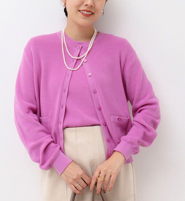 NOLLEY'S「《手洗い可能》ESPOIR 16G片畦クルーネックカーディガン」|カーディガン|