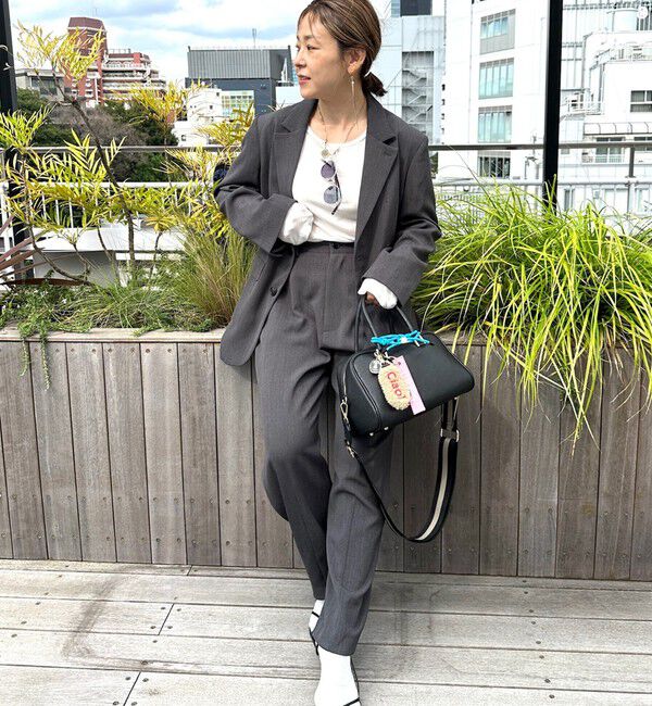 Rie Miller「《セットアップ対応》ウォッシャブルハイウエストバギーパンツ」|その他|