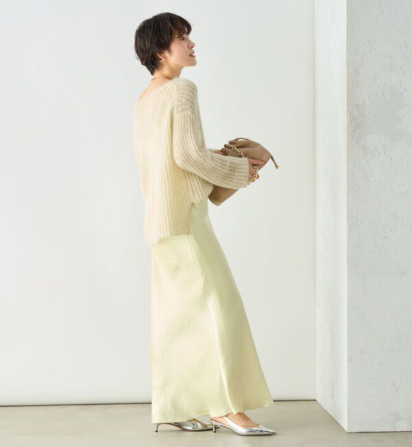 NOLLEY'S sophi「《オールシーズン対応》ウォッシャブルブライトサテンナロースカート」|スカート|