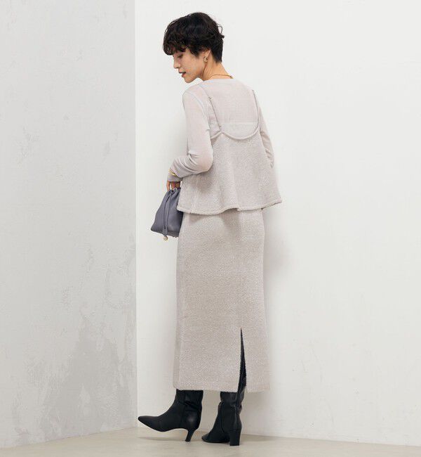 NOLLEY'S sophi「《セットアップ対応》《手洗い可能》キラキラフェザーフレアビスチェ」|ニット・セーター|