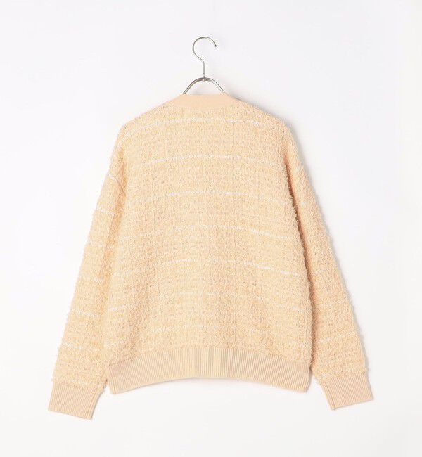 Rie Miller「《セットアップ対応》ファンシーツイード風スパンコール入りVネックカーディガン」|カーディガン|