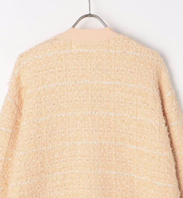 Rie Miller「《セットアップ対応》ファンシーツイード風スパンコール入りVネックカーディガン」|カーディガン|