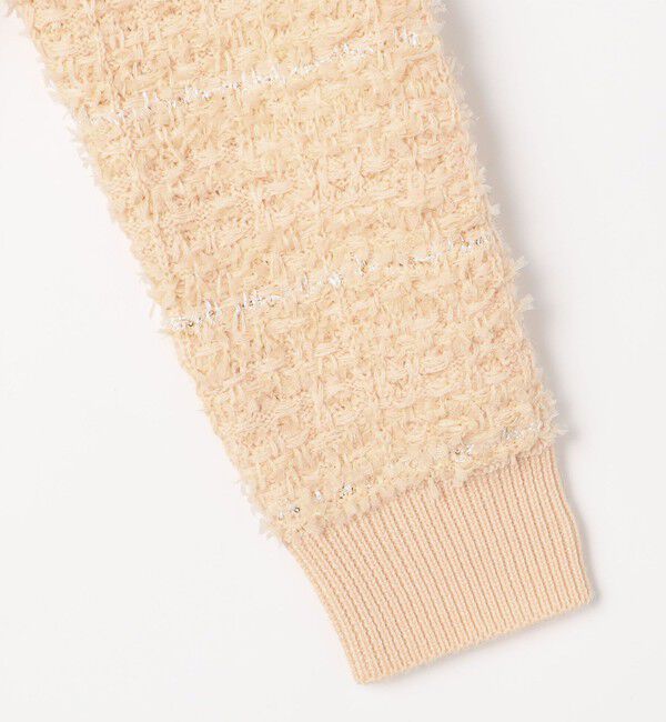 Rie Miller「《セットアップ対応》ファンシーツイード風スパンコール入りVネックカーディガン」|カーディガン|