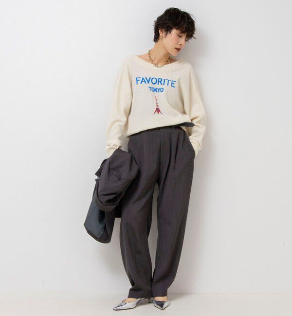 Rie Miller「《手洗い可能》ロゴジャガード2WAYニット(タワー)」|カーディガン|