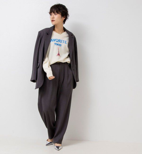 Rie Miller「《手洗い可能》ロゴジャガード2WAYニット(タワー)」|カーディガン|