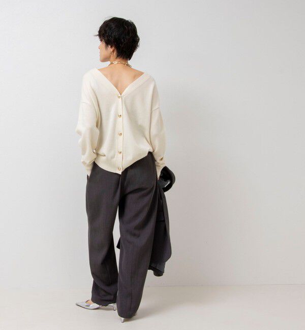 Rie Miller「《手洗い可能》ロゴジャガード2WAYニット(タワー)」|カーディガン|