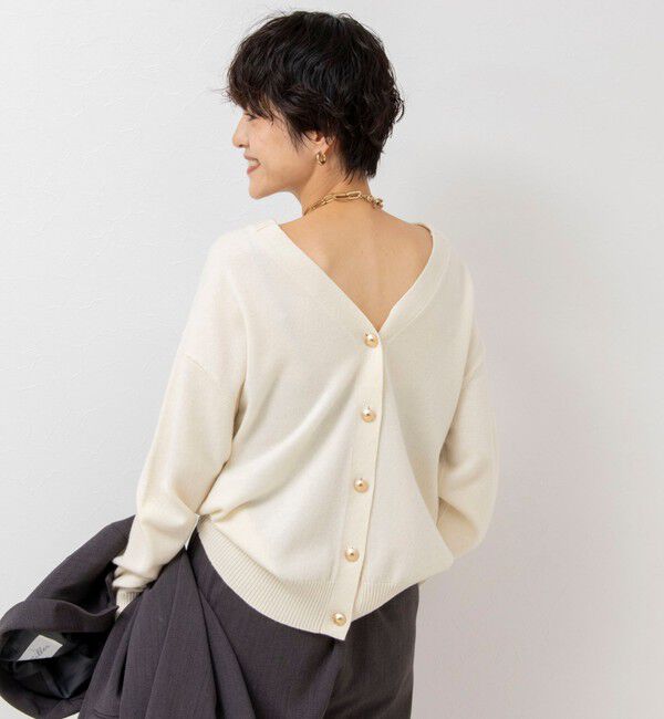 Rie Miller「《手洗い可能》ロゴジャガード2WAYニット(タワー)」|カーディガン|