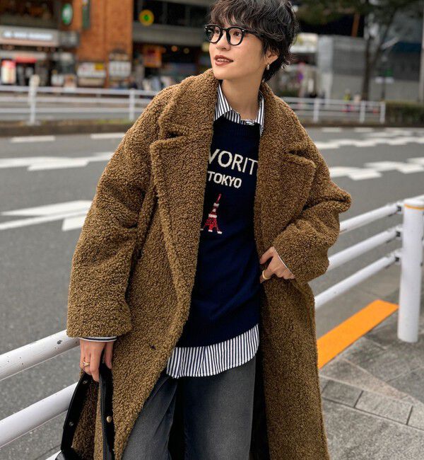 Rie Miller「《手洗い可能》ロゴジャガード2WAYニット(タワー)」|カーディガン|