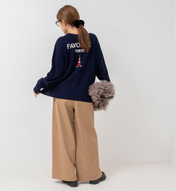 Rie Miller「《手洗い可能》ロゴジャガード2WAYニット(タワー)」|カーディガン|