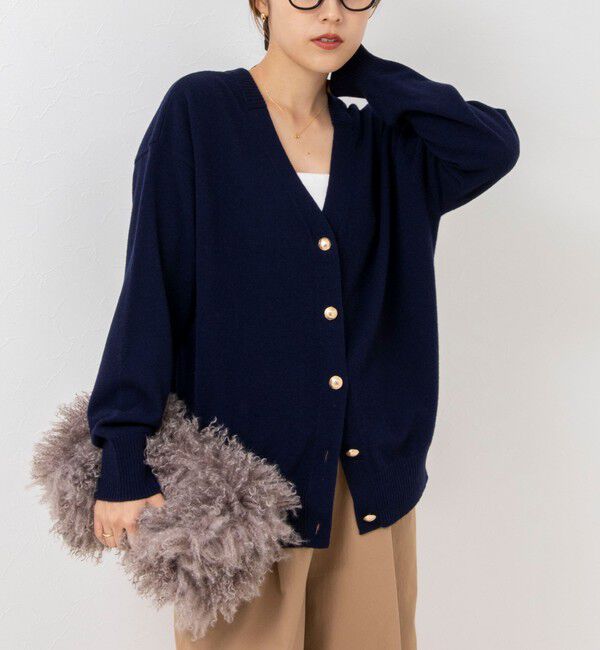 Rie Miller「《手洗い可能》ロゴジャガード2WAYニット(タワー)」|カーディガン|