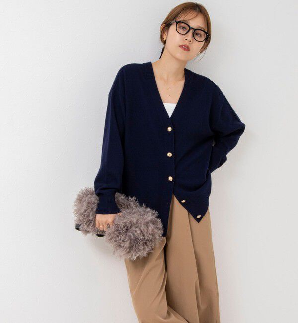 Rie Miller「《手洗い可能》ロゴジャガード2WAYニット(タワー)」|カーディガン|