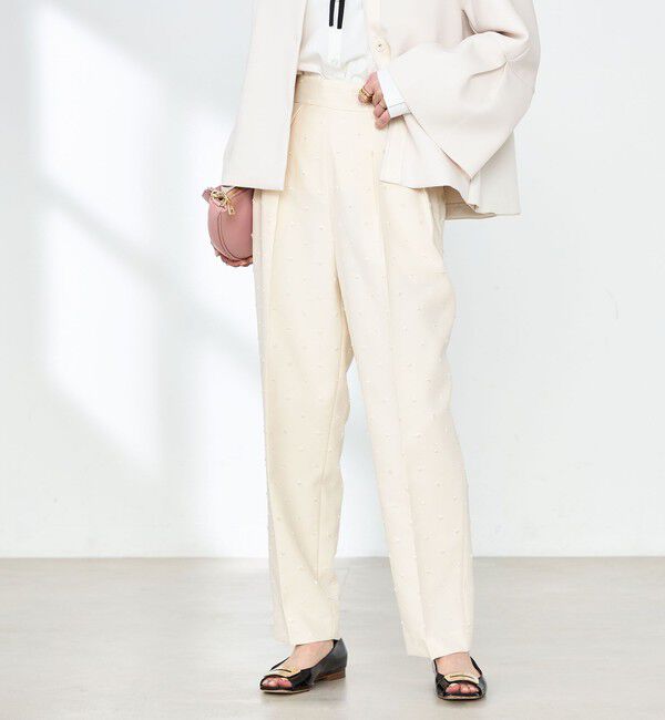 NOLLEY'S「《セットアップ対応》ウォッシャブルドットツッキリツータックテーパードパンツ」|その他|