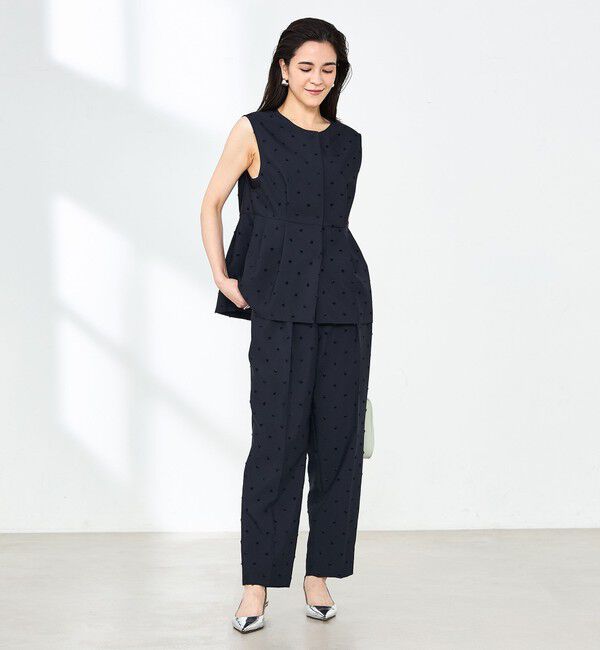 NOLLEY'S「《セットアップ対応》ウォッシャブルドットツッキリツータックテーパードパンツ」|その他|