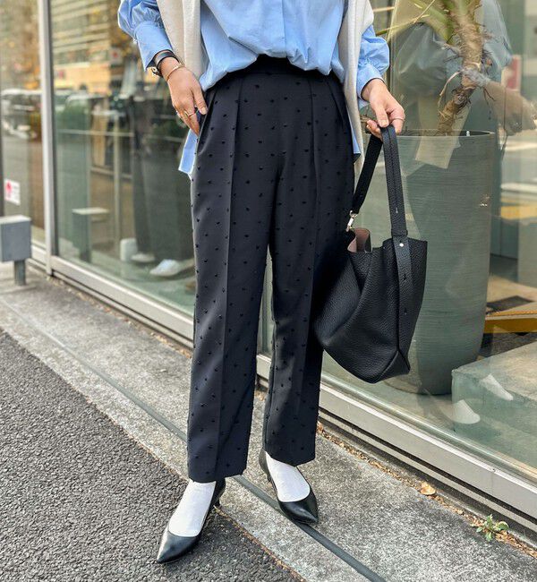 NOLLEY'S「《セットアップ対応》ウォッシャブルドットツッキリツータックテーパードパンツ」|その他|