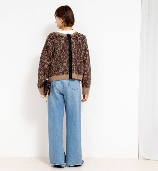 Rie Miller「レオパードジャガード2WAYクルーネックカーディガン」|カーディガン|