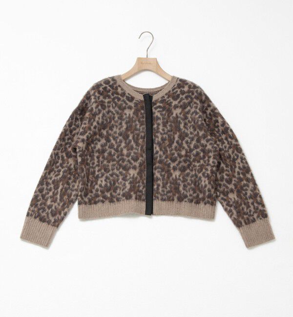 Rie Miller「レオパードジャガード2WAYクルーネックカーディガン」|カーディガン|