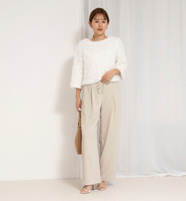 NOLLEY'S sophi「【追加】《オールシーズン対応》ウォッシャブルダブルクロスサテンイージーワイドパンツ」|その他|