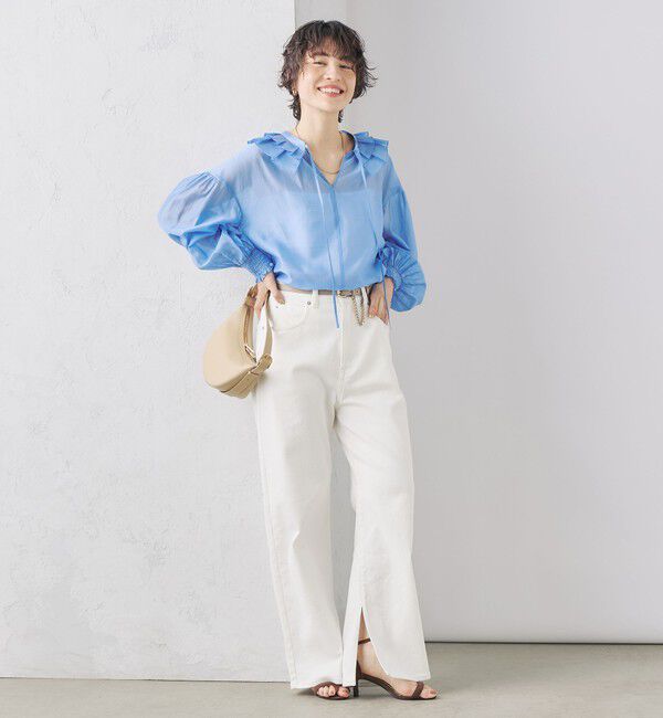 NOLLEY'S「ラッフル衿シアーブラウス」|シャツ・ブラウス|