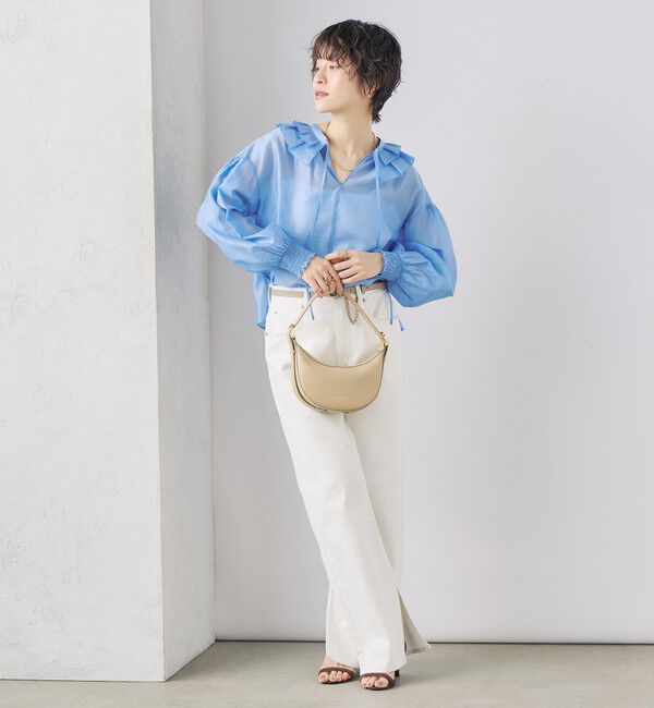 NOLLEY'S「ラッフル衿シアーブラウス」|シャツ・ブラウス|