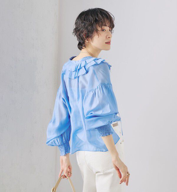 NOLLEY'S「ラッフル衿シアーブラウス」|シャツ・ブラウス|